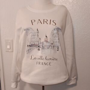Paris Graphic White Sweatshirt